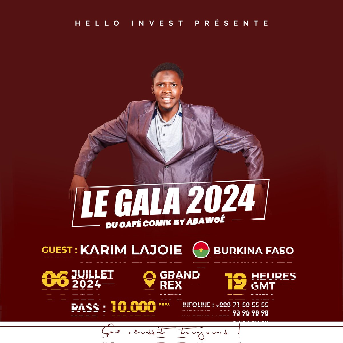 Karim la joie du Burkina Faso 🇧🇫 sera avec nous ce 6 Juillet 😌

#Abawoe #CafeComikByAbawoé #Gala2024  #Humour #Standup #ComedyClub #grandrex  #HelloInvest #lecafécomik <a href="/HyacintheATTA/">Hyacinthe ATTA</a> @togocom_tg