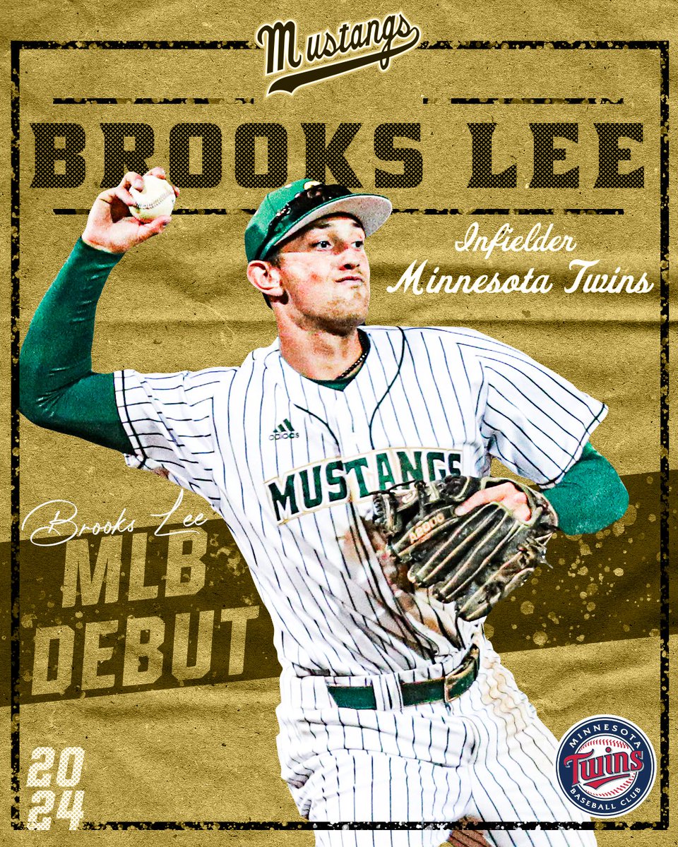 🚨CALLED UP🚨

Switch-hitting infielder, <a href="/CPMustangs/">Cal Poly Mustangs</a> alum, and San Luis Obispo native <a href="/brookslee22/">brooks lee</a> has been called up to the big leagues!

Cal Poly's highest draft pick in program history has rocketed up the <a href="/Twins/">Minnesota Twins</a> rankings and comes in as the <a href="/MLB/">MLB</a> No. 13 prospect!

#RideHigh
