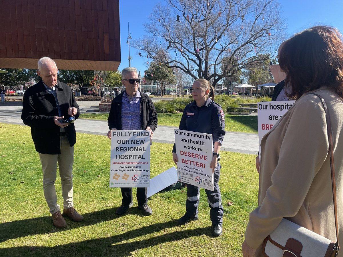 anthony bunn (@adbunn) on Twitter photo Lobby group Better Border Health anticipate a full house for indoor rally on Sunday calling for new Albury-Wodonga hospital. Lobby group Better Border Health anticipate a full house for indoor rally on Sunday calling for new Albury-Wodonga hospital.