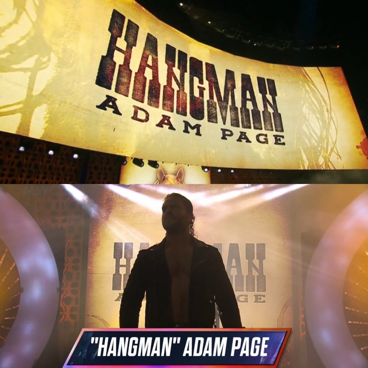 MattJacksonOOC's tweet photo. IT'S HANGMAN!!!
The Hungbucks are Sticking Together! 

Edit: (Uhhh - Maybe Not!)😂🤠

#AEW #AEWDynamite #TheElite #YoungBucks #Hangman #Hungbucks https://t.co/RAfMAmT5xL