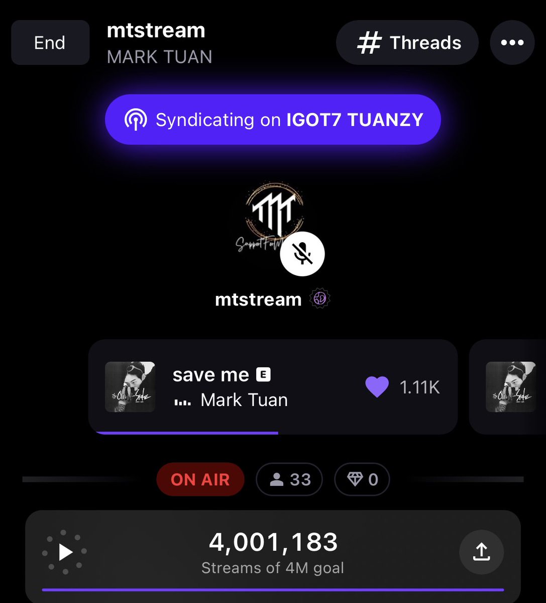 SupportForMT's tweet image. 4M Streams on @STATIONHEAD 🌟 🎉

#StreamForMarkTuan #SupportForMTParty
#MarkTuan #Mark #段宜恩 #마크 
@marktuan @DNAmngmnt