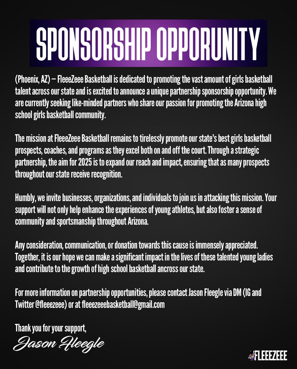 fleeezeee's tweet image. 🏀📰ANY kind of… 

🤔Consideration, 

📲Communication, 

💵Donation,

♻️or Retweet 

would be greatly appreciated in helping in our mission of promoting Arizona high school girls’ basketball players, coaches, and programs in 2025.

🙏🏼Thank you.

@_BlakeDerrick @blakjordanbreen…