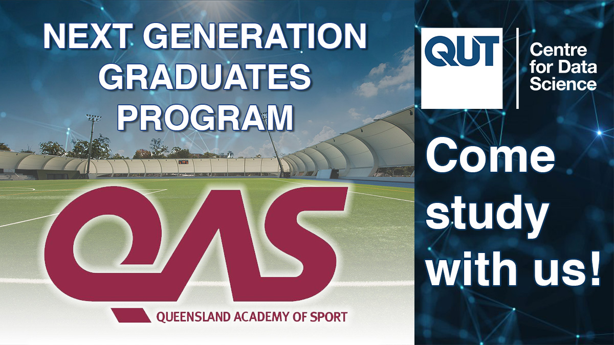 QUT Centre for Data Science (@qutdatascience) on Twitter photo Come study with us! We have two PhD scholarships in collaboration with partner organisation <a href="/QldAcademySport/">Queensland Academy of Sport</a>. These exciting PhD projects explore the use of #AI, #machinelearning & computer vision to analyse and predict athletic performance.
👉research.qut.edu.au/qutcds/nggp/ Come study with us! We have two PhD scholarships in collaboration with partner organisation <a href="/QldAcademySport/">Queensland Academy of Sport</a>. These exciting PhD projects explore the use of #AI, #machinelearning & computer vision to analyse and predict athletic performance.
👉research.qut.edu.au/qutcds/nggp/