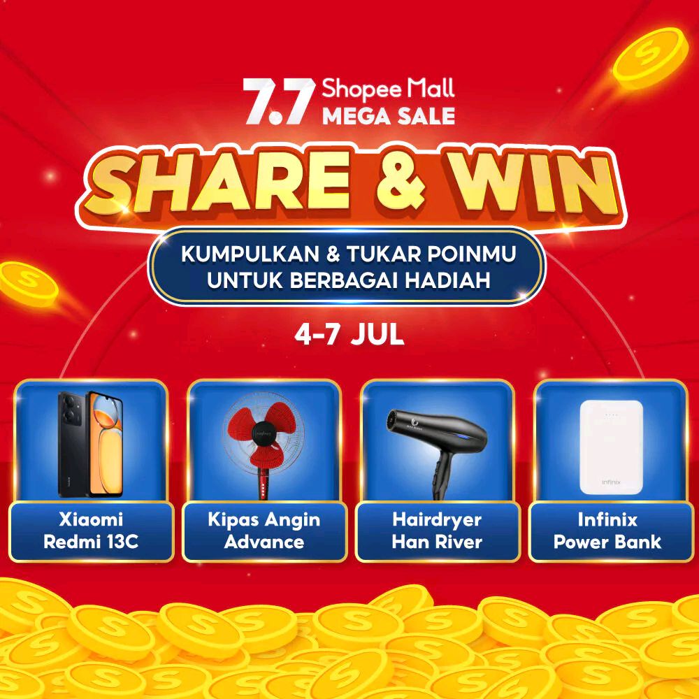 [4-7 JUL] Mau HP Gratis &amp; Hadiah Lainnya? Share ke Temanmu, Pasti Dapat Hadiah dari Shopee. Klik di sini 👉🏼 shp.ee/4awhgaiz1qk
