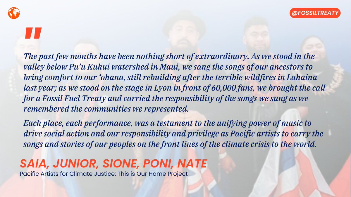 "Each place, each performance, was a testament to the unifying power of music to drive social action &amp; our responsibility &amp; privilege to carry the songs &amp; stories of our peoples on the front lines of the climate crisis to the world."
#ThisIsOurHome penned a touching reflection👇