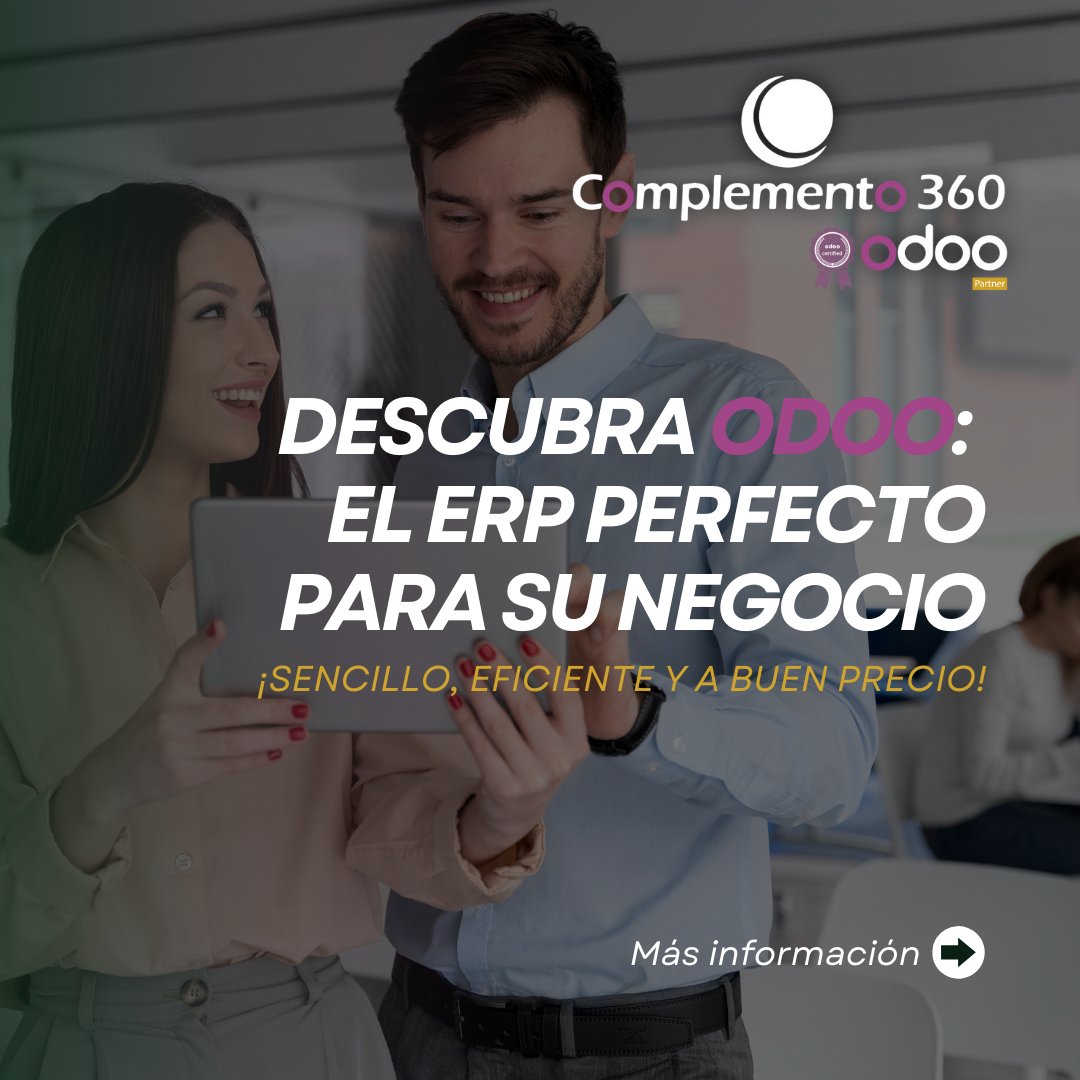 complemento360's tweet image. ¿Está buscando un sistema de gestión empresarial que impulse el crecimiento de su negocio? 🌱💼 ¡@Odoo es la solución que estaba esperando!

En Complemento 360 ayudamos a las empresas a alcanzar su máximo potencial. complemento360.odoo.com 🌐📞