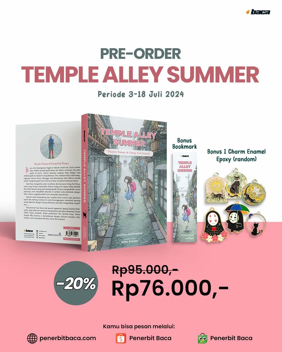 penerbitbaca's tweet photo. !! PRE-ORDER !!

Pre-order 2 buku fiksi Penerbit Baca yang siap menemani hari-harimu! Ada apa saja?
1. Temple Alley Summer
2. The Jolly Psychopath

🗓️ Periode PO: 3-18 Juli 2024 https://t.co/gmccwXmeSs