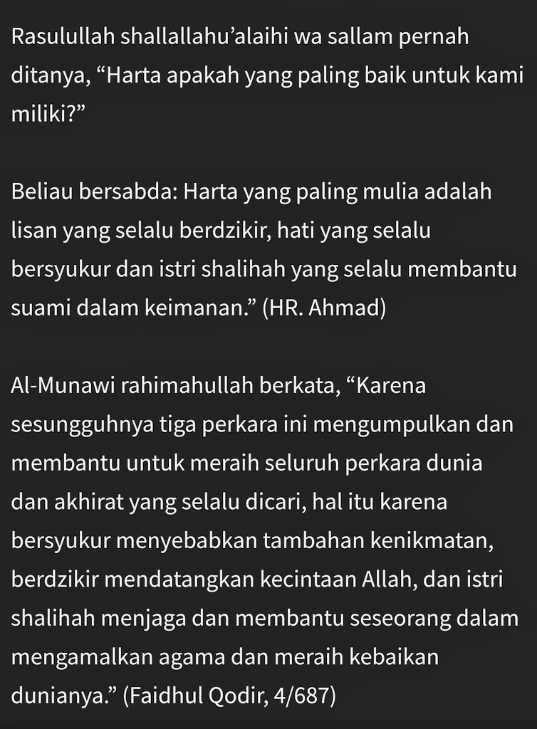 ibjela's tweet photo. Apakah harta yang terbaik menurut hadis?

Hint: Bukan emas, bitcoin, property, gaji tinggi, mahupun Lamborghini. https://t.co/d8ByXiRIlq