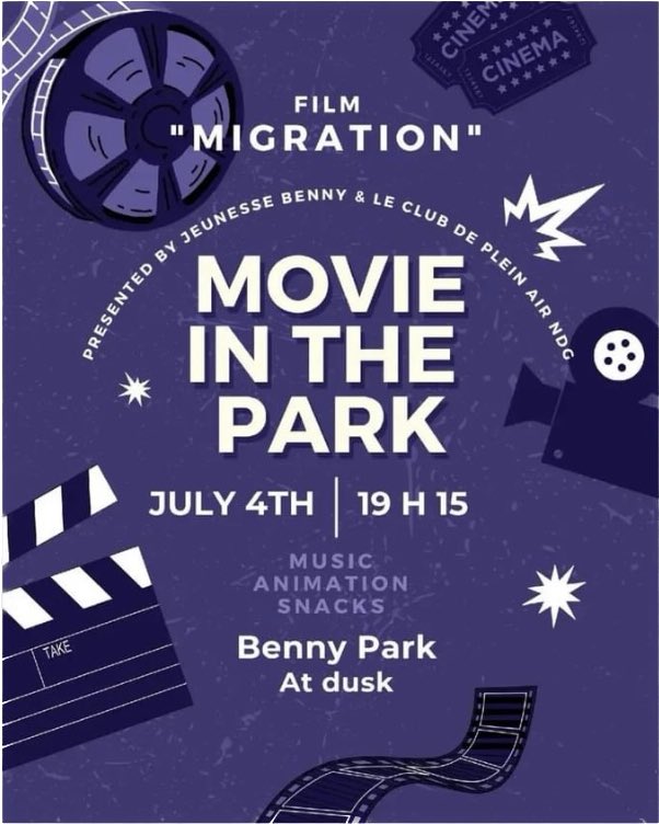cjndg's tweet photo. Cinéma au Parc Benny ce jeudi 5 juillet « Migration » commence au coucher du soleil. https://t.co/45HUCSC1Av