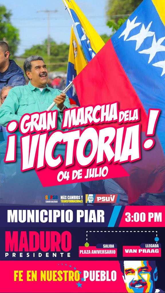 En BOLÍVAR estamos listos para el Arranque de Campaña “Venezuela Nuestra del Siglo XXI” . Con las Fuerzas Bolivarianas vamos por la contundente Victoria Popular de nuestro Presidente y líder <a href="/NicolasMaduro/">Nicolás Maduro</a> Por Chávez en sus 70 años la Patria se mueve en 70 Ciudades. A vencer