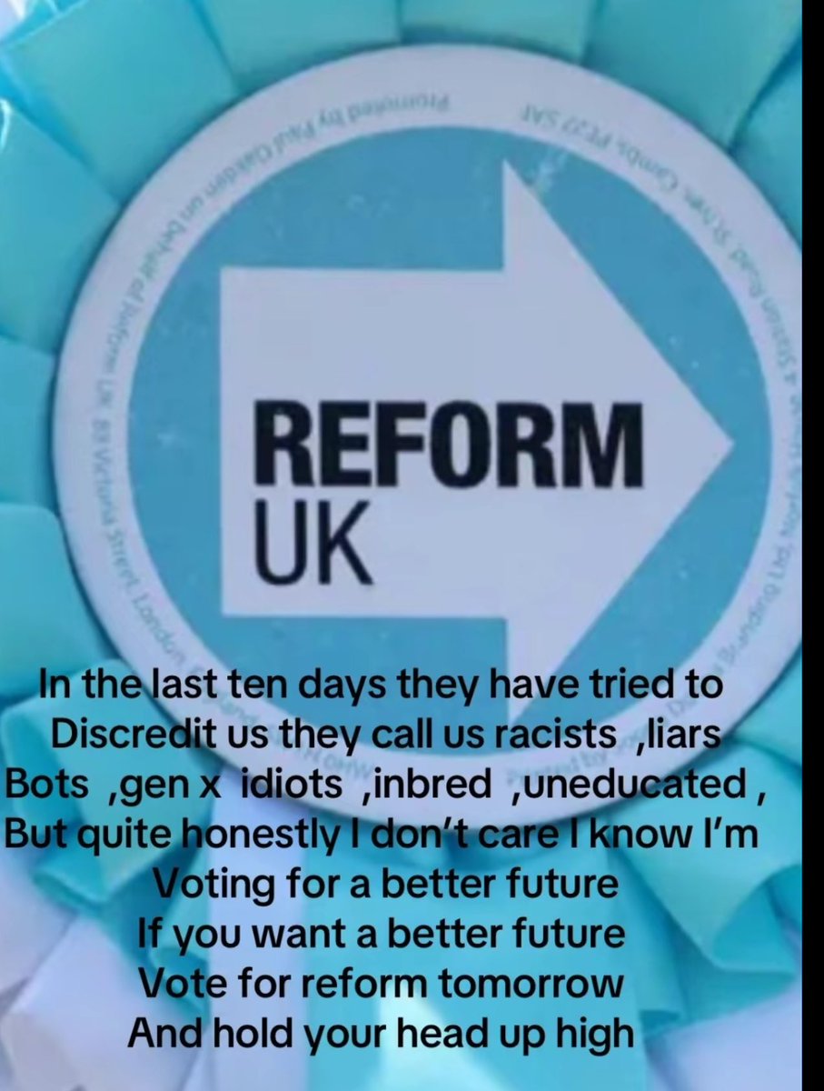 Tomorrow go and vote for a party who cares <a href="/reformparty_uk/">Reform UK</a>