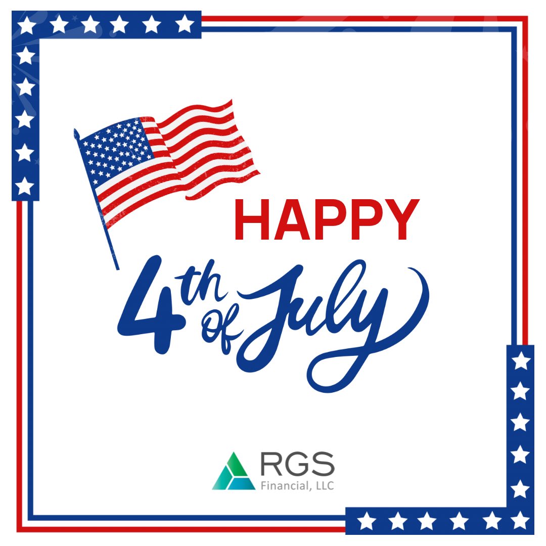 RGS_Financial's tweet image. We wish everyone a safe and joyful Fourth of July weekend! Our office will be closed Thursday, July 4th and Friday, July 5th for our employees to celebrate with friends and family. Business operations will resume on Monday, July 8th at 8am. #IndependenceDay #FourthOfJuly