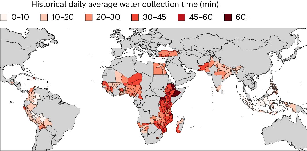 Nature Portfolio (@natureportfolio) on Twitter photo A paper in <a href="/NatureClimate/">NatureClimate</a> finds that water scarcity due to both temperature rises and reduced precipitation increase women’s daily water collection time, thereby undermining their welfare globally. go.nature.com/4coIMFH A paper in <a href="/NatureClimate/">NatureClimate</a> finds that water scarcity due to both temperature rises and reduced precipitation increase women’s daily water collection time, thereby undermining their welfare globally. go.nature.com/4coIMFH