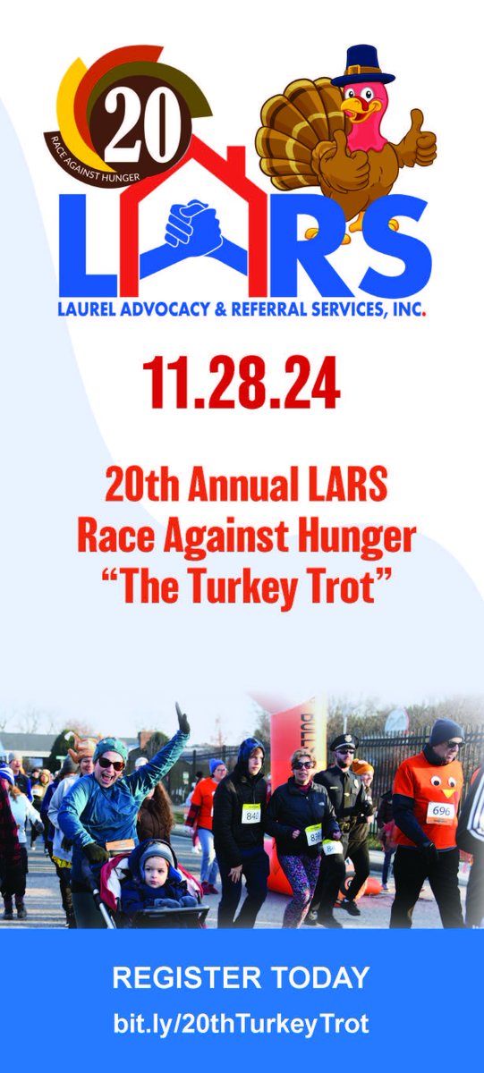 Get ready to run, eat, and give back this Thanksgiving! 🦃 Join us for our 20th Annual Race Against Hunger Turkey Trot. In honor of July 4th, register now thru July 5th at 11:59 pm for just $30 using promo code Independence10

ow.ly/6fow50StQxM

#Nonprofit #FoodPantry