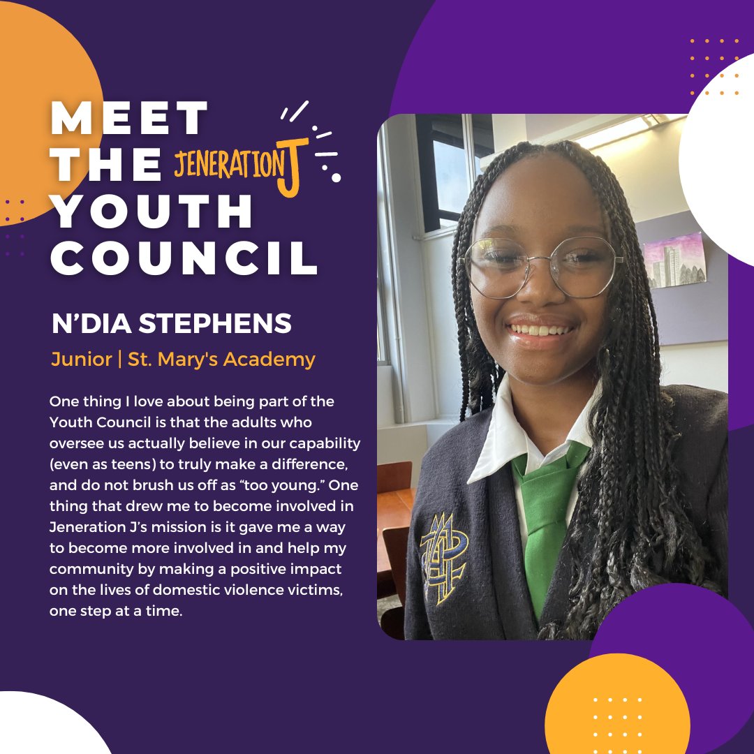 JenerationJ's tweet photo. meet the jenerationj youth council! 💜 ⁠
⁠
our next member, N’Dia , is a junior at st. mary’s academy, and runs her own crochet business. she believes that participating in the youth council will allow her (and others) to make a difference despite their age! ✨⁠ https://t.co/rZ1Zxojccj