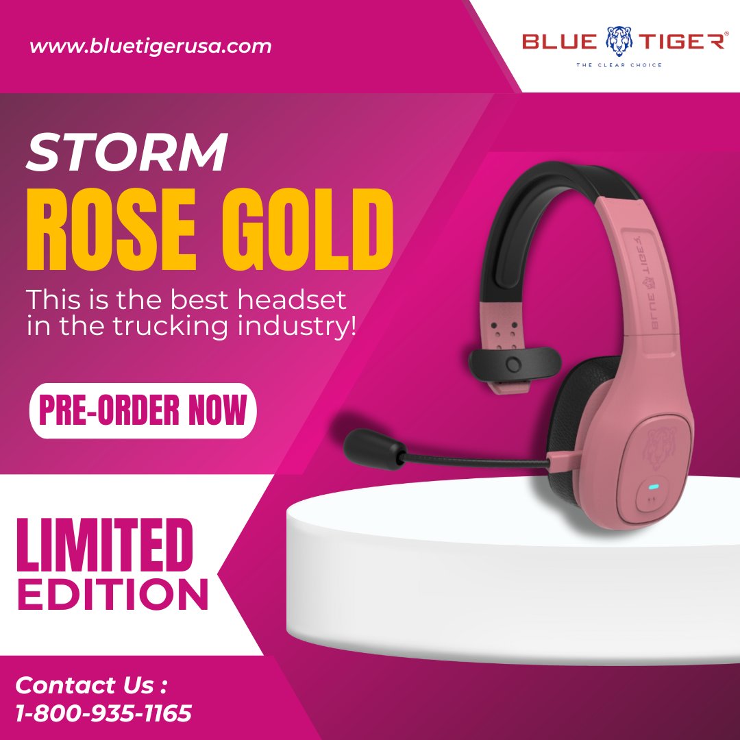 Rose Gold Storm @bluetigerbluetooth
Currently available for pre-order >>> visit
Bluetiger website! bluetigerusa.com/collections/he…

This is the best headset in the trucking industry!!! 💓 Don't miss out!

Shipping ~ August 2024 rfr.bz/tm8dv6q