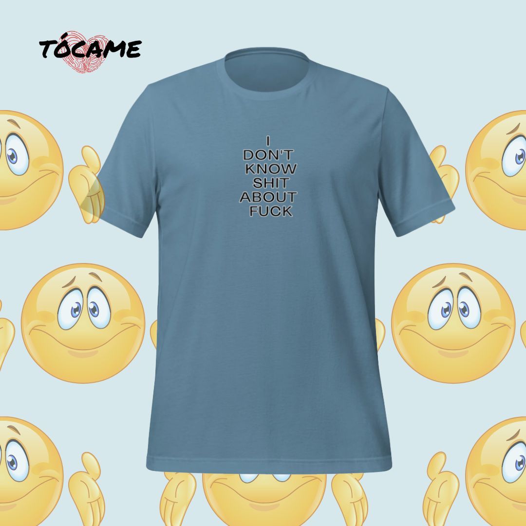 tocametee's tweet image. 💬 &quot;I Don&apos;t Know Shit About Fuck&quot; 
perfect for those moments when you&apos;re feeling a little lost in the chaos of life.

🛍️  [**Shop Now**](buff.ly/3xuqymW)

#LifeLessons #HumorIsKey #TocameTee #FunnyFashion #ExpressYourself