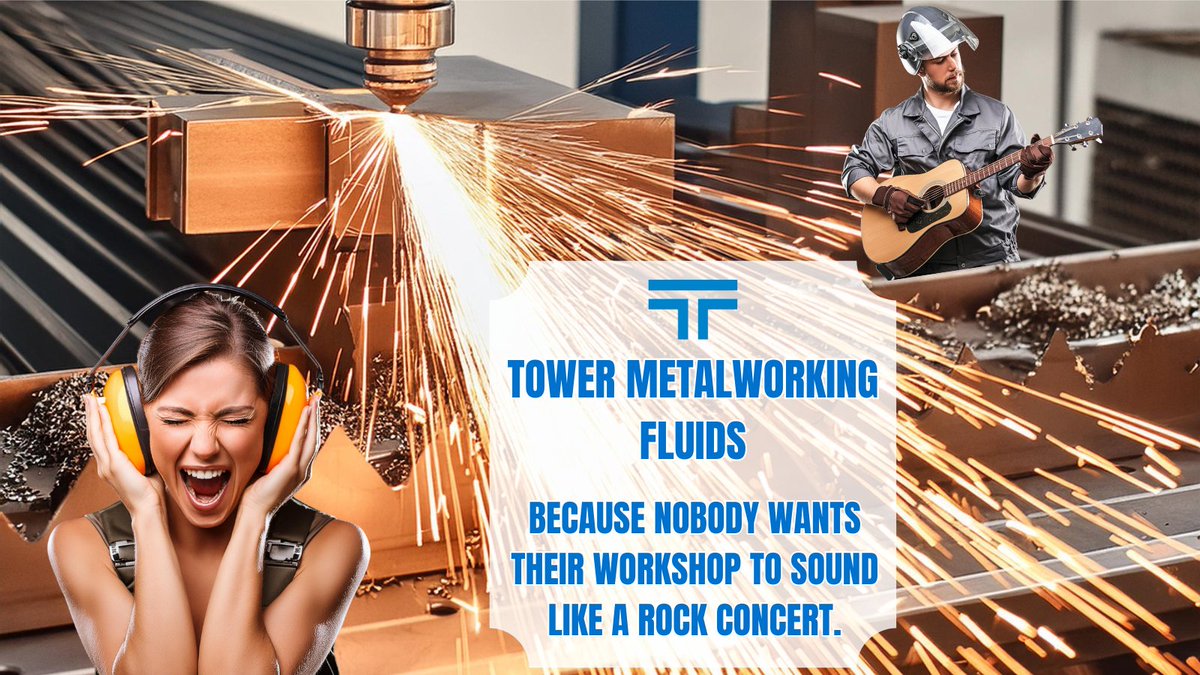 TowerMWF's tweet image. Ever feel like your workshop is headlining a rock concert? 🎸 Turn down the noise with Tower! Our fluids make your machines run smoother and quieter. Your ears will thank you!

#TowerMWF #MidWeekHumor #HumpDayHumor #MetalworkingFluids #Efficiency #SmoothOperations