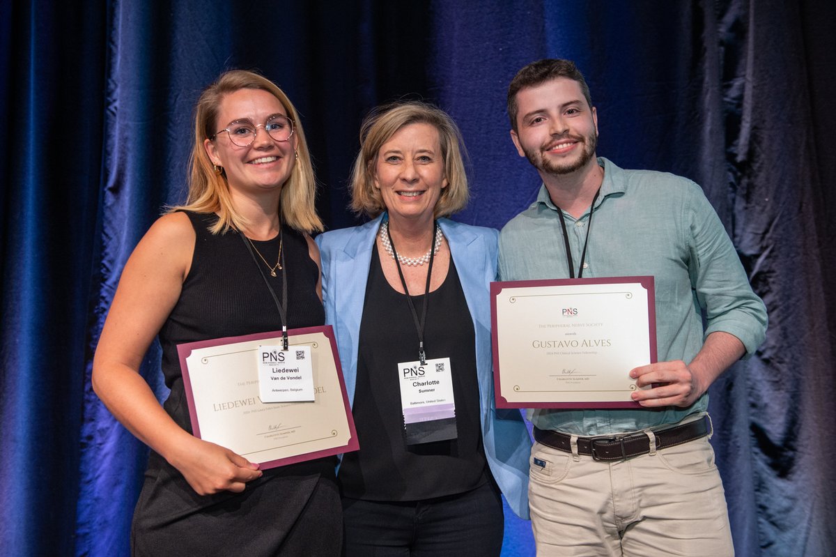 PNSociety1's tweet photo. Congratulations to our 2024 Training Grants Award recipients:

🌟PNS Clinical Fellowship: Gustavo Alves, MD
🌟PNS Laura Feltri Basic Science Fellowship: Liedewei Van de Vondel, PhD, MSc

#CareerDevelopment #MeetingHighlight https://t.co/VBsf5TCirb