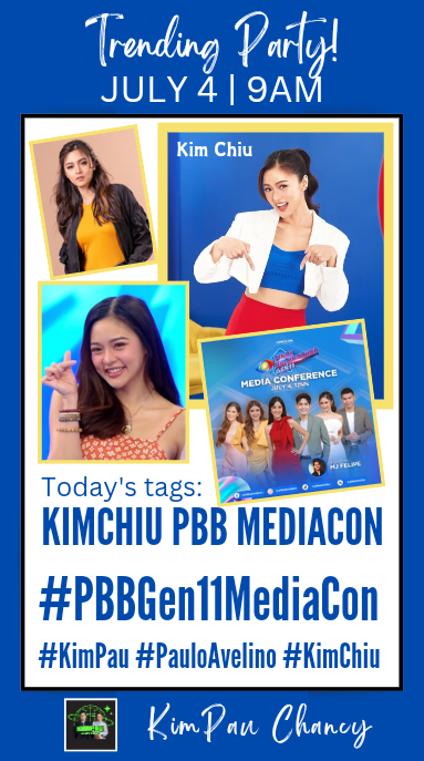 Morning fam☕
We have two TPs today! 
Pls. save drafts &amp; see u
later! Salamat 

◾️KIM TP starts at 9AM
◾️PAULO TP starts at 3PM

◾️Show your love &amp; support! 

Today's tags:
KIMCHIU PBB MEDIACON

#PBBGen11MediaCon
#KimPau #PauloAvelino 
#KimChiu 
<a href="/prinsesachinita/">kim chiu</a> <a href="/mepauloavelino/">PAULO</a>