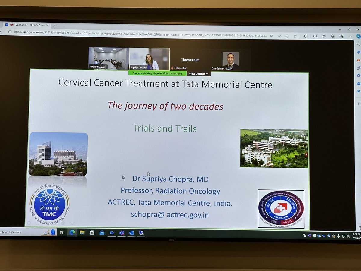RUSH Radiation Oncology (@rushradonc) on Twitter photo Thank you to <a href="/Supriya_Sastri/">@SupriyaChopra</a> from <a href="/TataMemorial/">Tata Memorial Hospital</a> for speaking to <a href="/RushRadOnc/">RUSH Radiation Oncology</a> from the other side of the globe about the amazing work done there over the past three decades to improve treatment of #CervicalCancer and outcomes of their patients. Truly inspirational! Thank you to <a href="/Supriya_Sastri/">@SupriyaChopra</a> from <a href="/TataMemorial/">Tata Memorial Hospital</a> for speaking to <a href="/RushRadOnc/">RUSH Radiation Oncology</a> from the other side of the globe about the amazing work done there over the past three decades to improve treatment of #CervicalCancer and outcomes of their patients. Truly inspirational!
