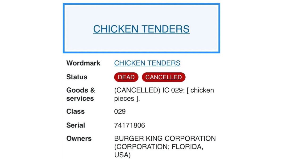 round's tweet photo. dead burger king trademarks https://t.co/uslCyEgqCx