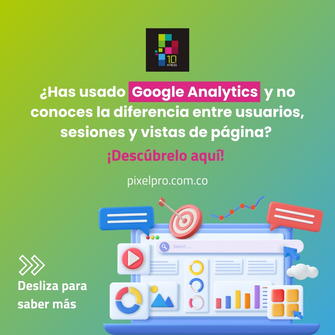 pixelpro_dd's tweet photo. Los usuarios, las sesiones y las visitas a páginas son métricas relacionadas en #GoogleAnalytics que te brindan información ligeramente diferente pero clave sobre lo que sucede con el tráfico en tu web.
Más detalles: https://t.co/q801hELo07

#PymesColombia #AgenciaWebBogotá https://t.co/KBkJNVMt7R