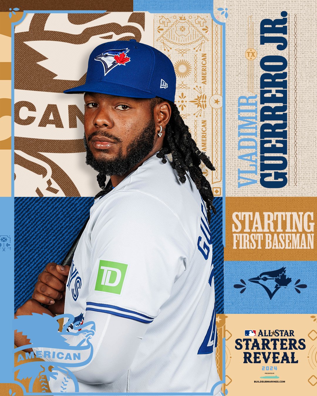 MLB on X A former AllStarGame MVP is headed back to the Midsummer Classic Vladimir Guerrero Jr. is the AL s starting 1B. https t 27wtfqxRGs X