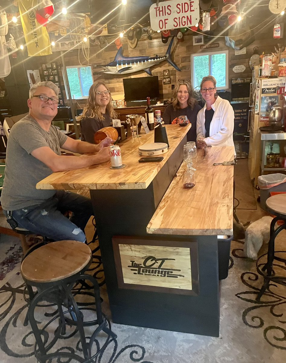 TheCTLounge's tweet photo. The biggest surprise of my life. 

Mark Dziatczak built me a new bar for @TheCTLounge.

Cried real tears, the nicest thing that someone has ever done for me.  

The CTL went from Dive Bar status to Lounge status!

The only time in my life where I’ve been speechless!  

❤️,
CT 👊🏻 https://t.co/hKij9IJJuF