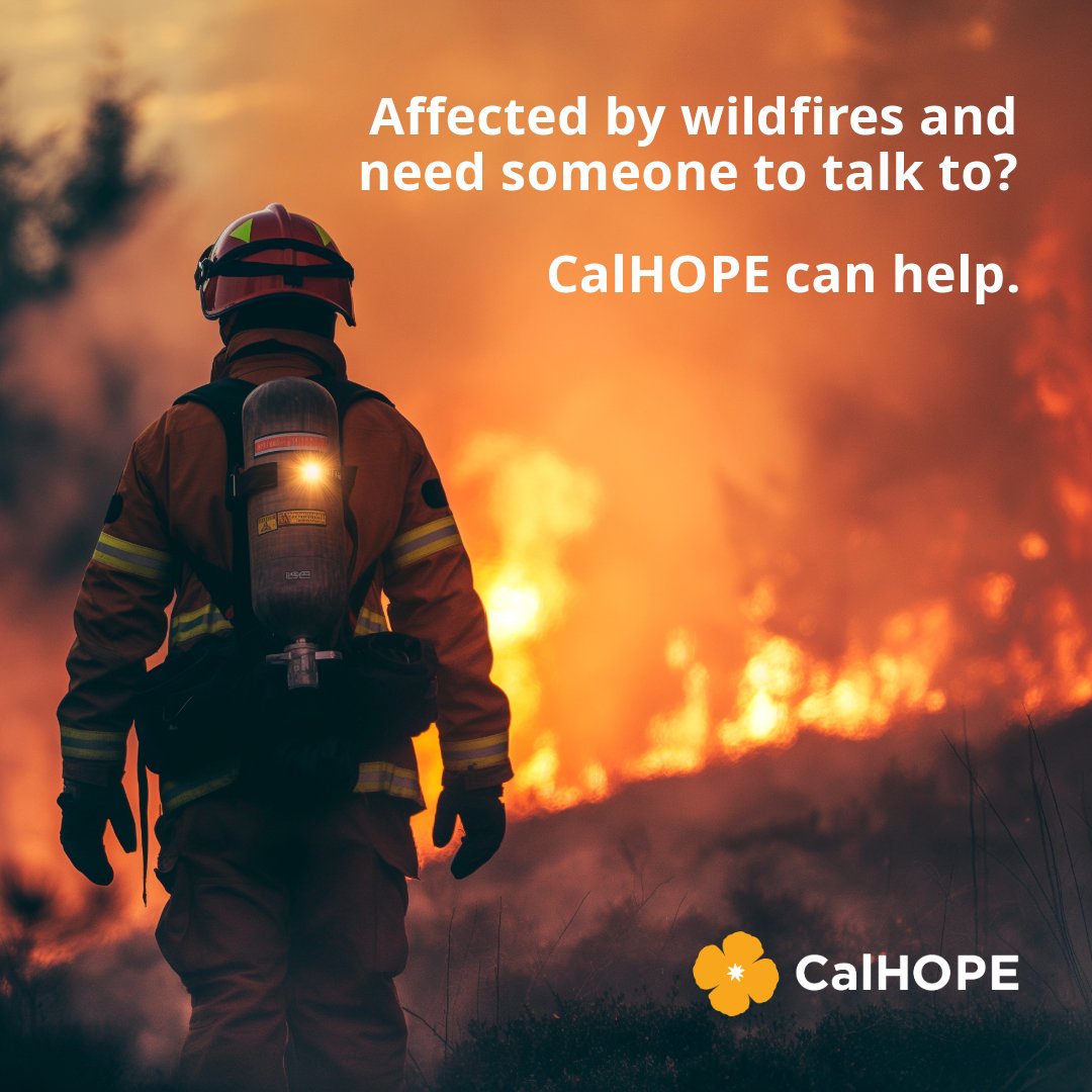 DHCS_CA's tweet photo. 📞 Call or text the CalHOPE Warm Line at (833) 317-HOPE (4673).
 
You will be connected to someone who has persevered through struggles with stress, anxiety, and depression—emotions triggered by circumstances and events in everyday life. 💙

#CalHOPE #CAWildfires #Oroville https://t.co/tYHF9ilb3j