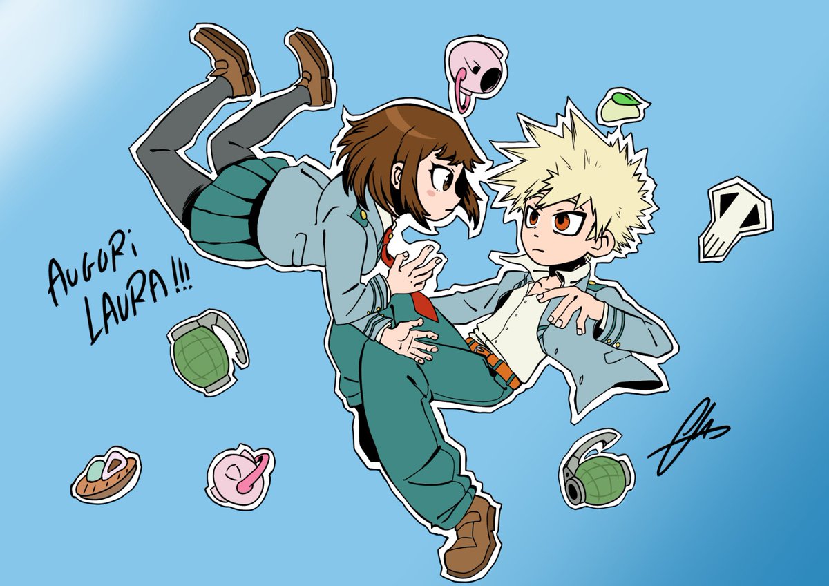 hello there, I don't even remember the last time I entered this social network, but I wanted to share this work of mine, which is a gift, using a trend from the work "scott pingrim" with a ship that I have illustrated many times.
#kacchako #kacchakofanart