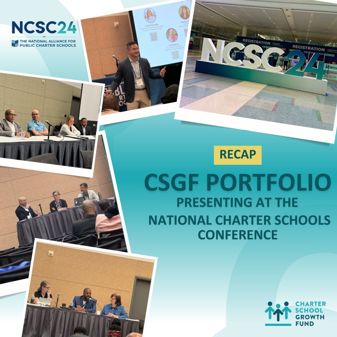 What an incredible time at #NCSC2024! CSGF portfolio members shined brightly at the largest charter school conference, connecting with experts and leaders in the charter community. We are grateful for our portfolio members who shared their expertise and knowledge with attendees!
