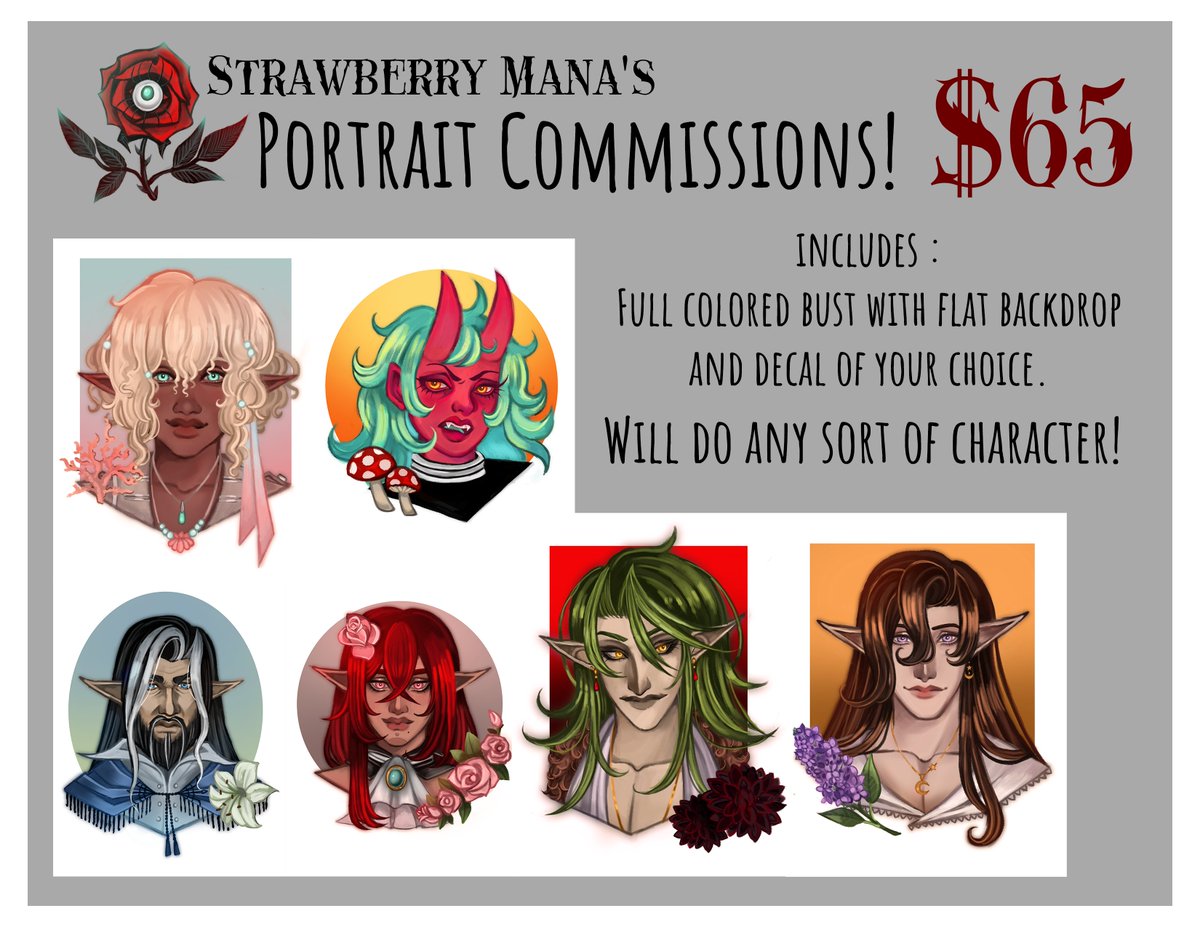 Strawmanapotion's tweet photo. Opening portrait commissions! DM me if interested. https://t.co/KqC1gduN5W