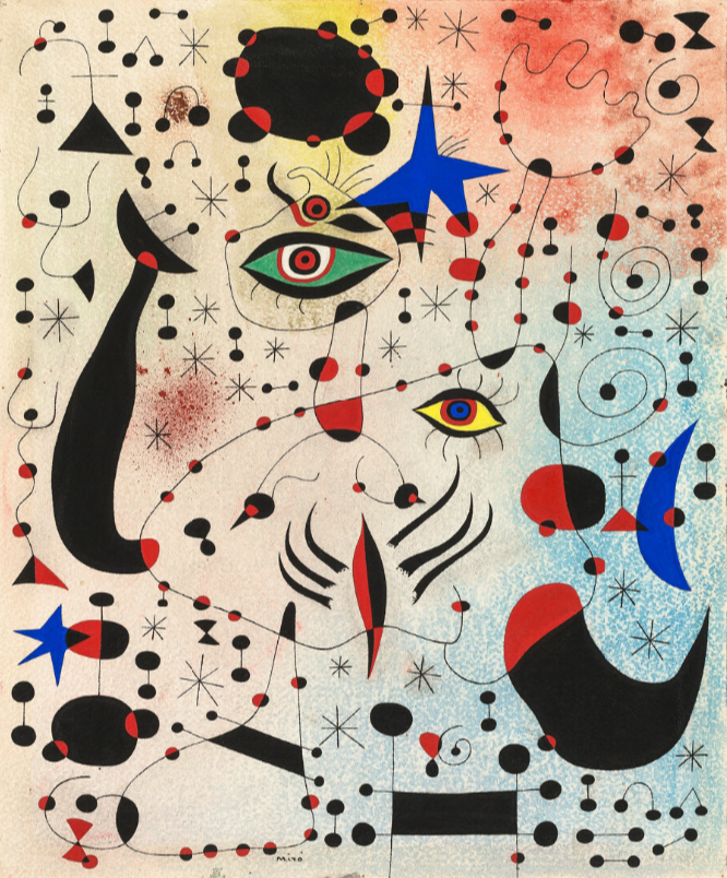 Aureliusstudios's tweet photo. ✨Explore the enigmatic world of Joan Miró with his masterpiece "Ciphers and Constellations, in Love with a Woman" (1941).✨

🖼️ This stunning piece issued during the surrealism period, uses vibrant colors and whimsical shapes to evoke a sense of dreamy otherworldliness. Miró's work is a canvas of oil painting embellished with poetic titles that stir imagination and curiosity. The artwork captures celestial bodies intertwined with abstract figures, reflecting Miró’s fascination with the subconscious mind and the cosmos.

🎨 #JoanMiró's artistic vision is marked by his bold experimentation with forms and colors, creating a visual language that transcends traditional boundaries. His signature style includes fluid forms, geometric shapes, and a bright, bold palette, offering a window into his internal universe filled with playful spirits and mysterious codes.

🔥 Throughout his career, Miró faced controversies, particularly with his deviation from conventional painting to more experimental forms, challenging the artistic norms of his era. His innovative spirit sometimes clashed with the more conservative sectors of the art community, yet he remained unwavered in his pursuit of artistic freedom.

🌌 Dive into Miró's universe where each dot and line transports you to a world suspended between reality and dream. A true testament to the power of creativity defying the turbulence of the times!

#JoanMiró #Surrealism #ModernArt #AbstractArt #ArtLovers #ArtCollector #OilPainting #1940sArt #ArtHistory #ContemporaryArt #FineArt #ArtGallery #Masterpiece #Painter #ArtisticVision #InnovativeArt #VisualArt #ArtExhibition #CulturalHeritage #ArtisticExpression #Creativity #ArtWorld #InstaArt #ArtOfTheDay #MuseumVisit #ArtInspereation #LoveArt