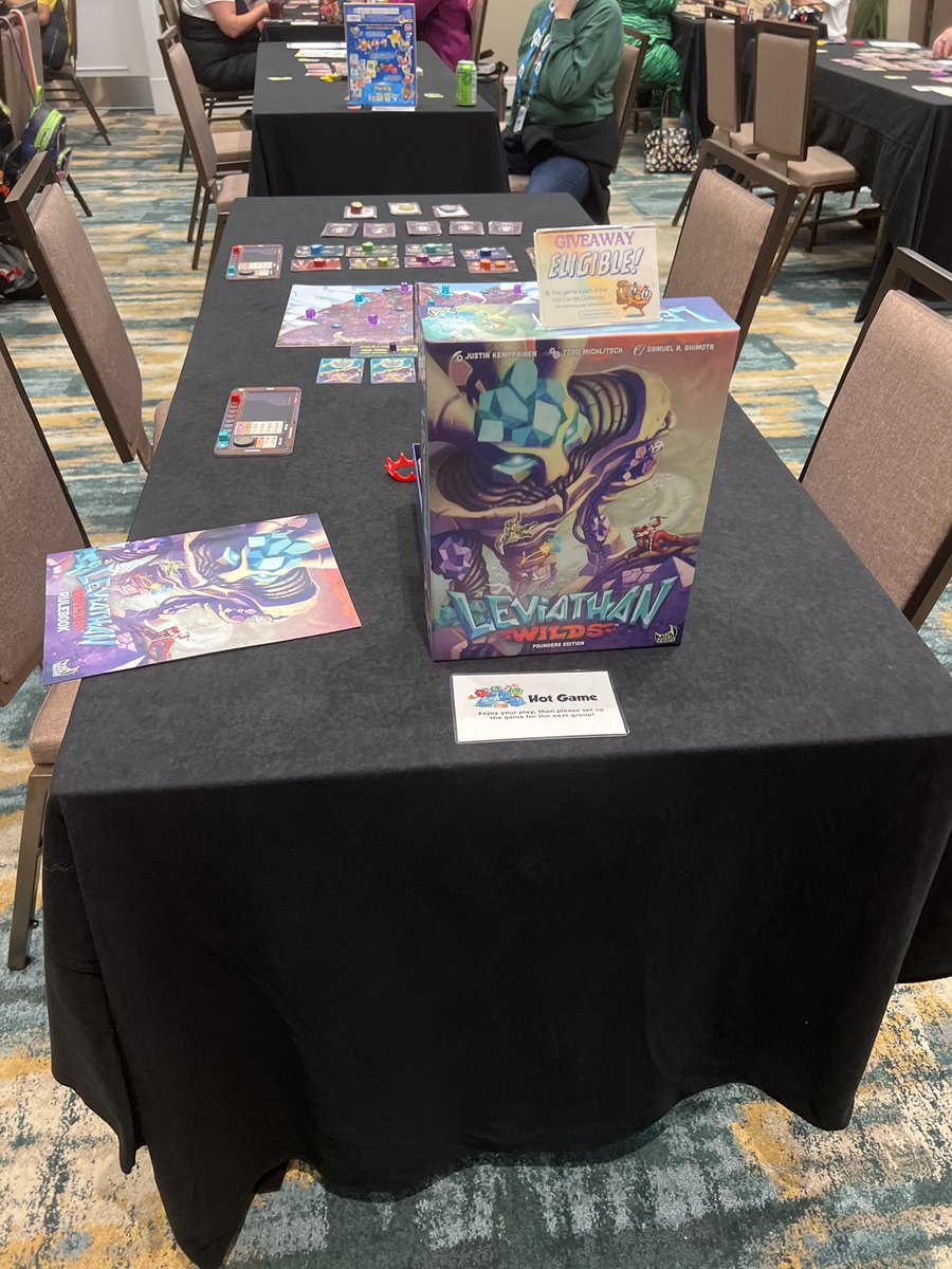 First hot game of Dice Tower East is Leviathan Wilds by <a href="/MoonCrabGames/">Moon Crab Games</a>. What a blast! Simple ruleset, but tons of depth and variability. Highly recommended.

New campaign launching soon. gamefound.com/en/projects/mo…