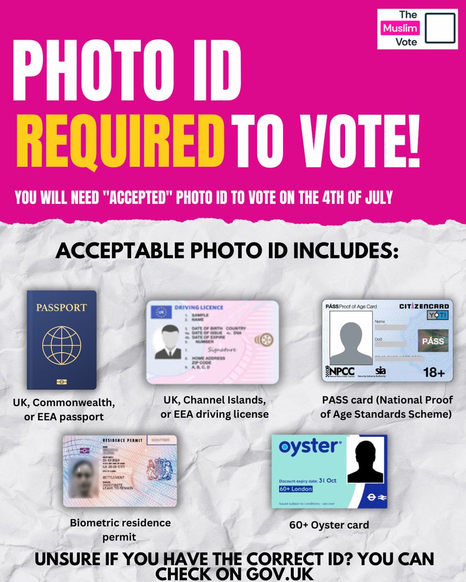 VOTER PHOTO ID REQUIRED... 

Don't forget. Like I did.

Twice.

🤦‍♂️