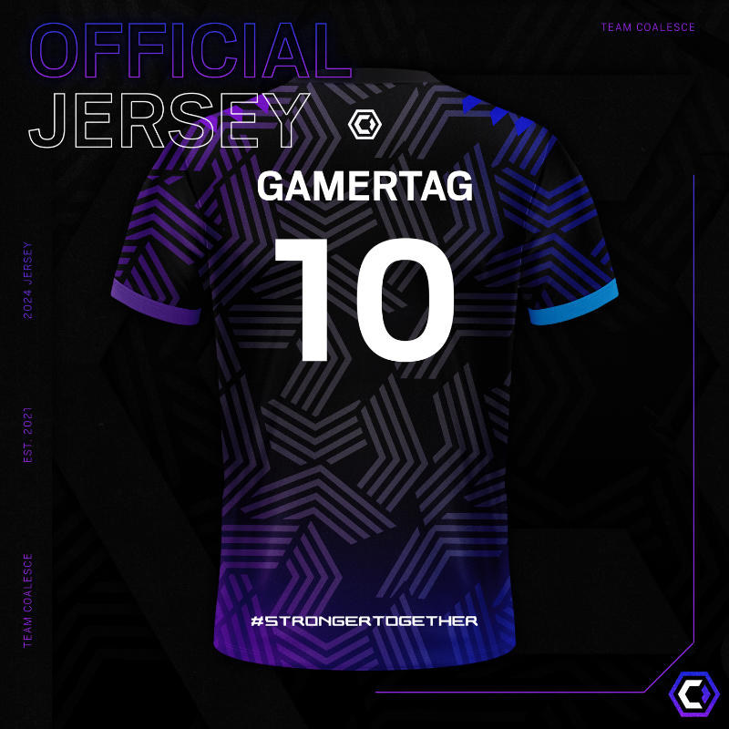 TeamCoalesce's tweet photo. Its Finally Here, the moment you've been waiting for! 

Introducing our 2024 Jersey!

Make sure you're gaming in style and get yours from our store!

🛒https://t.co/zjL4fU0LFa

#StrongerTogether | #CLSJersey2024