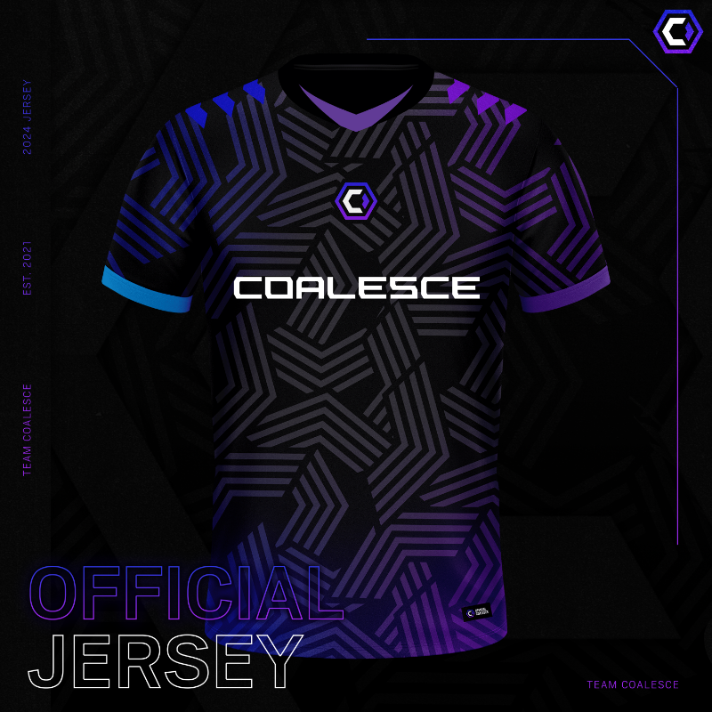 TeamCoalesce's tweet photo. Its Finally Here, the moment you've been waiting for! 

Introducing our 2024 Jersey!

Make sure you're gaming in style and get yours from our store!

🛒https://t.co/zjL4fU0LFa

#StrongerTogether | #CLSJersey2024