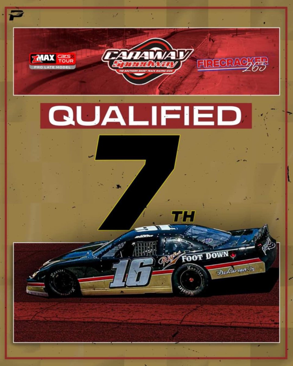 P7 for @Timsozio_16 at <a href="/carawayspeedway/">Caraway Speedway</a> with the <a href="/CARSTour/">CARS Tour</a> Pro Late Models. 

Car seems to have really good race pace. We will see what she’s got for 100 laps! 

Tune in on <a href="/FloRacing/">FloRacing</a> NOW!