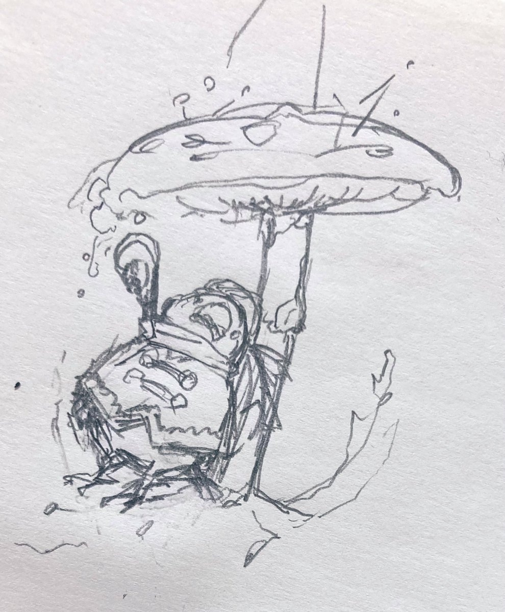 おはようございます。雨宿りのイラストを描いてますが外はとても晴れてます☀️ 