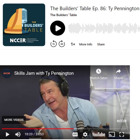Great interview with Ty Pennington. Animated, articulate, wonderful reasons for #WhytheTrades make excellent careers.
#NCCER #TheBuildersTable #CareersInConstruction #skilledtradesNorCal #TrainBuildSucceed

nccer.org/newsroom/the-b…
