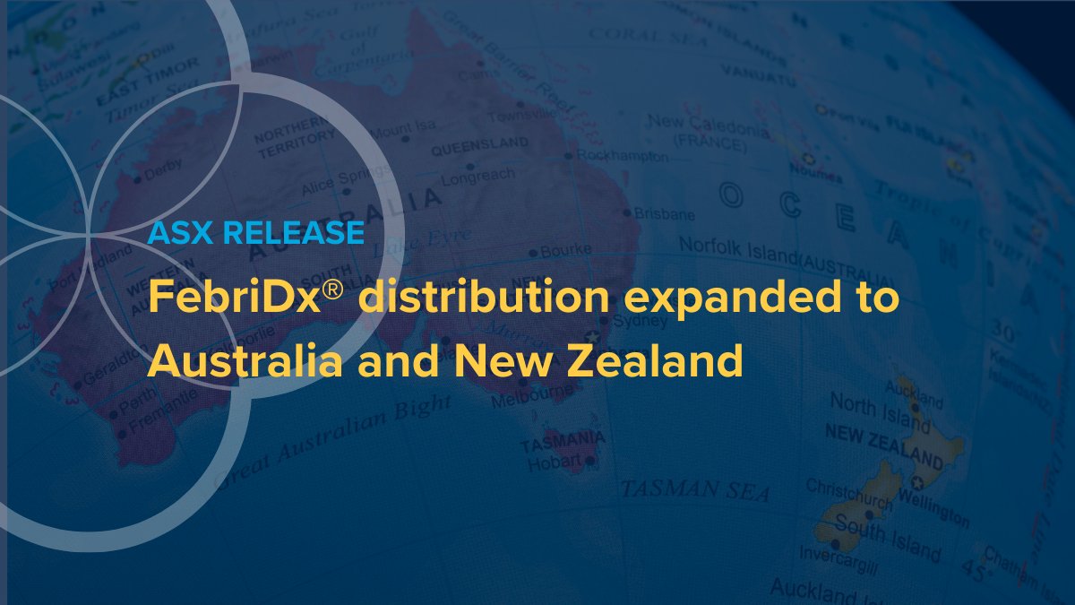 New agreement | FebriDx® is now available to health care practitioners in Australia and New Zealand, following the signing of a distribution agreement with Regional Health Care Group (RHCG), a Henry Schein company. Read the ASX release: bit.ly/LDX-AU-NZ $LDX #LDX #Lumos
