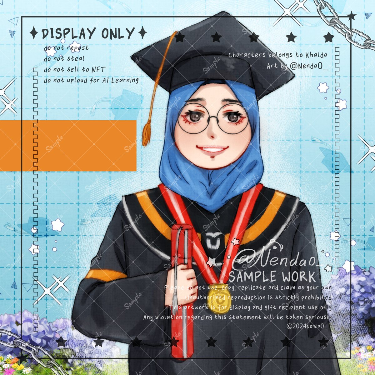 Nenda0_'s tweet photo. Sample Work Illustration✨
Character belong to @/Hafsoh, @/Khalda, and @/Firyaal
Art by @Nenda0_
Thank you✨
#commissions #nenda0_commission #commissionwork #illustration #anime #manga #fanart #portfolio #graduation #samplecommission https://t.co/pLtxpdYSr6