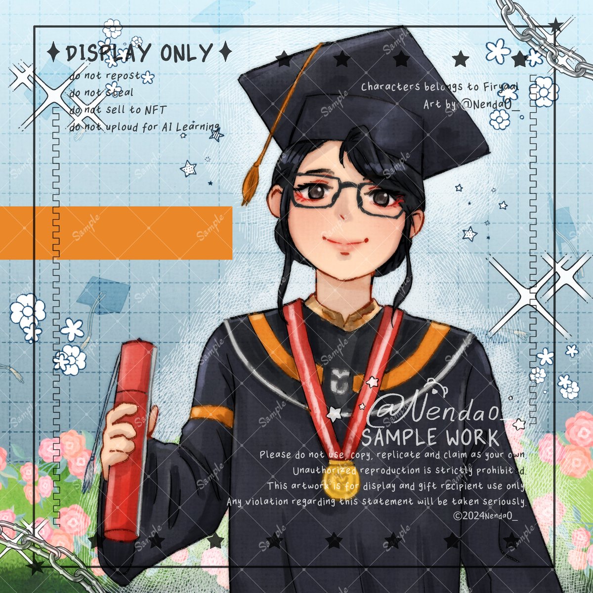 Nenda0_'s tweet photo. Sample Work Illustration✨
Character belong to @/Hafsoh, @/Khalda, and @/Firyaal
Art by @Nenda0_
Thank you✨
#commissions #nenda0_commission #commissionwork #illustration #anime #manga #fanart #portfolio #graduation #samplecommission https://t.co/pLtxpdYSr6