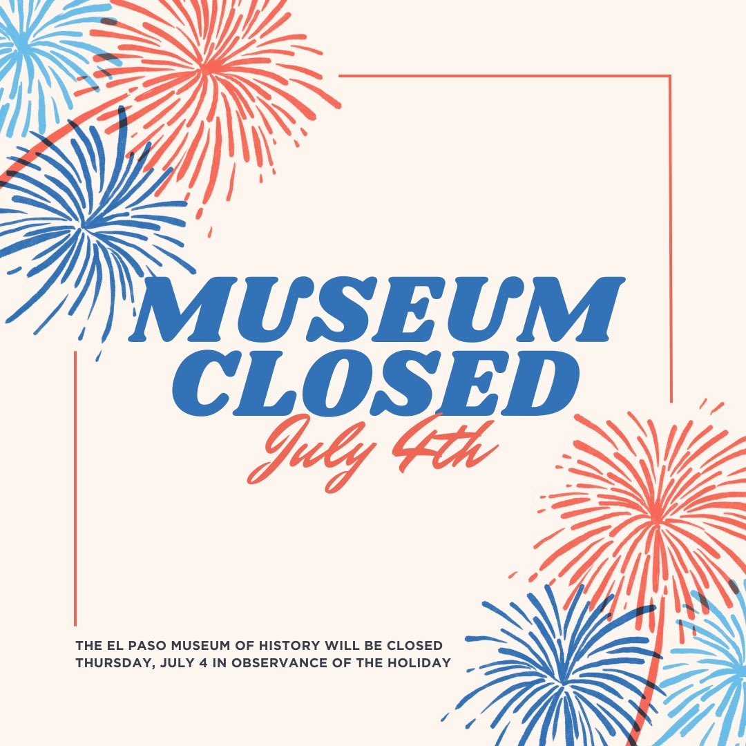 ❌Museum Closed ❌
In observance of the national holiday, our museum will be closed Thursday, July 4 and will resume regular operating hours on Friday, July 5.

Stay safe and happy 4th! 🎆