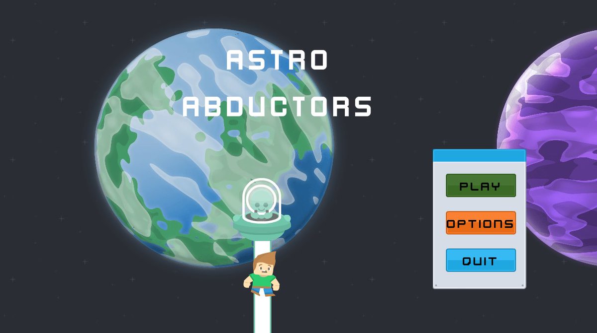 graystripe2000's tweet image. Astro Abductors’ tutorial is done. Also, Main Menu code re-work, so you use the arrow keys instead of the mouse. #gamedev #indiedev #MadeWithGameMaker