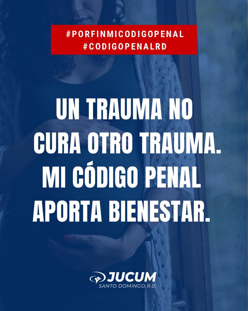 Un trauma no cura otro trauma. #MiCodigoPenalYa
<a href="/DiputadosRD/">Cámara de Diputados de la República Dominicana</a>  <a href="/SenadoRD/">Senado de la República Dominicana</a> <a href="/WessinChavez/">Elìas Wessin Chàvez</a> <a href="/OmarLFernandez/">Omar Fernández</a> <a href="/JUCUMSD1/">JUCUM SD</a> <a href="/integridad2009/">Omayra Alvarez</a> <a href="/AcCristianaRD/">Grupo Acción Cristiana</a>