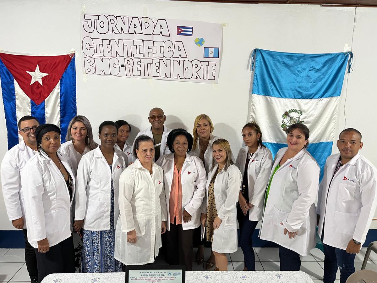 DanaisyRod92152's tweet photo. Brigada Médica Cubana en Guatemala Flores Petén Norte.
Médicos y No Bombas.
Ellos expresan la pureza ,el desinterés,el espíritu de solidaridad y la conciencia internacionalista que la revolución ha forjado a nuestro pueblo 
Fidel Castro #CubaCoopera 
#BMCGuatemala 
#CubaVsBloqueo https://t.co/YUOg2hjKzL