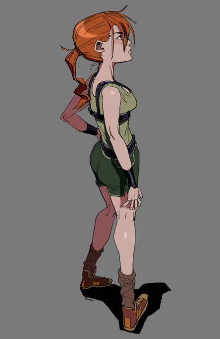 orange hair green fit