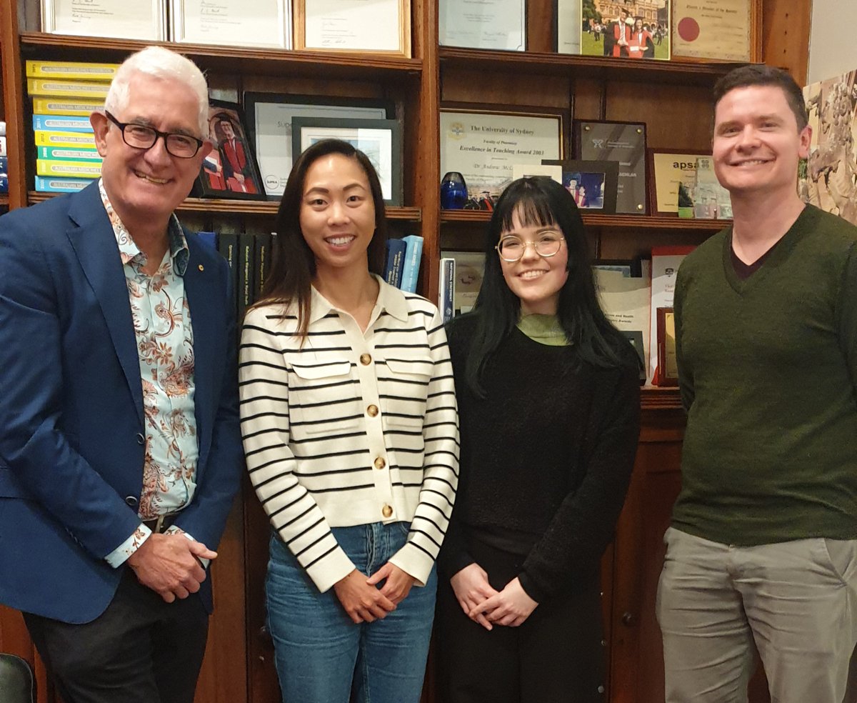 Andrew McLachlan (@andmacusyd) on Twitter photo Great to discuss mental health research in the #SydneyPharmacySchool with Eva, Scott and Phoebe supported by the Andrew Tu Scholarship in Pharmacy <a href="/ChewyScholar/">Andrew Tu Scholarship in Pharmacy</a> and a brilliant research team
<a href="/SariraEl_Den/">Dr Sarira El-Den</a> <a href="/oreilly_claire/">Claire O'Reilly</a> <a href="/jackccollins/">Jack Collins</a>
<a href="/syd_health/">Sydney Health</a> Great to discuss mental health research in the #SydneyPharmacySchool with Eva, Scott and Phoebe supported by the Andrew Tu Scholarship in Pharmacy <a href="/ChewyScholar/">Andrew Tu Scholarship in Pharmacy</a> and a brilliant research team
<a href="/SariraEl_Den/">Dr Sarira El-Den</a> <a href="/oreilly_claire/">Claire O'Reilly</a> <a href="/jackccollins/">Jack Collins</a>
<a href="/syd_health/">Sydney Health</a>
